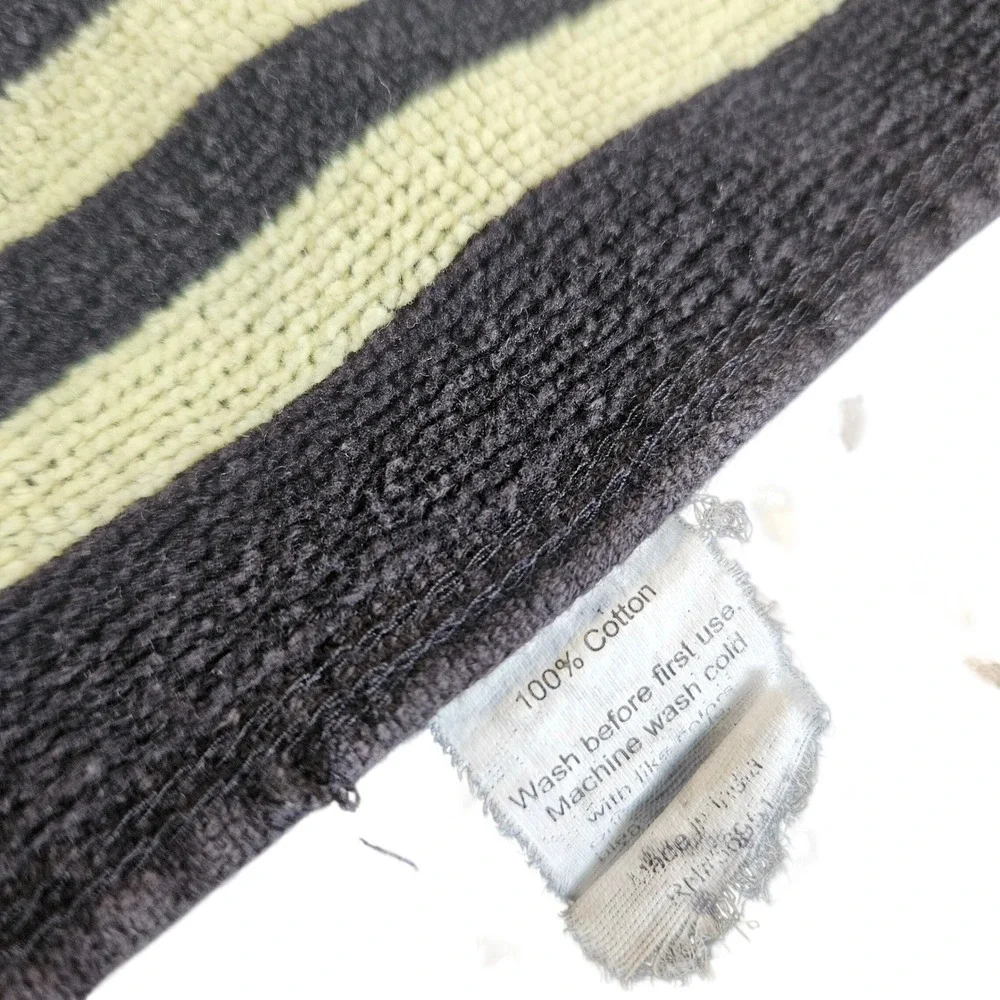 Benetton‎ Vtg MultiColor Striped Cotton Beach Pool Towel Fringed Retro 62x30
